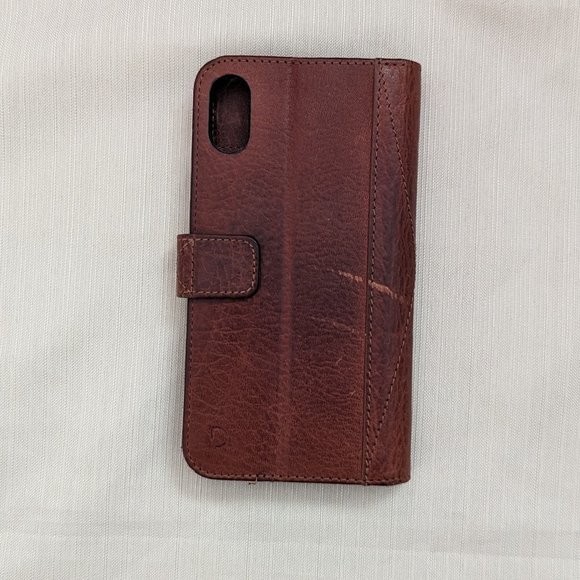 DECODED Full Grain Leather Folio + Case for Apple iPhone XR - Cinnamon Brown - Picture 6 of 7